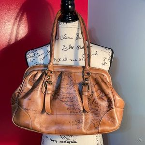 Vintage Patricia Nash brown leather shoulder bag